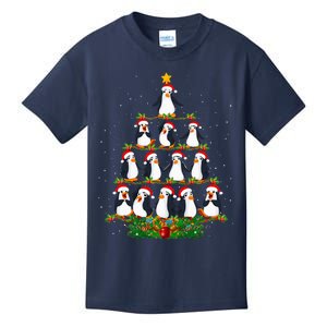 Penguin Christmas Tree Funny Penguin Lover Xmas Kids T-Shirt