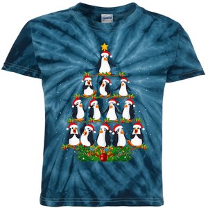 Penguin Christmas Tree Funny Penguin Lover Xmas Kids Tie-Dye T-Shirt