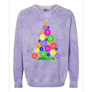 Pickleball Christmas Tree Sport Gift Colorblast Crewneck Sweatshirt