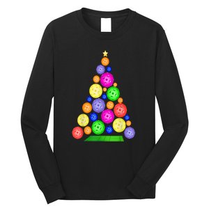 Pickleball Christmas Tree Sport Gift Long Sleeve Shirt