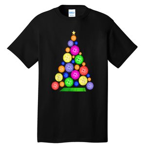 Pickleball Christmas Tree Sport Gift Tall T-Shirt