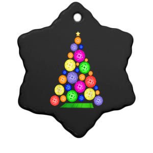 Pickleball Christmas Tree Sport Gift Ceramic Star Ornament