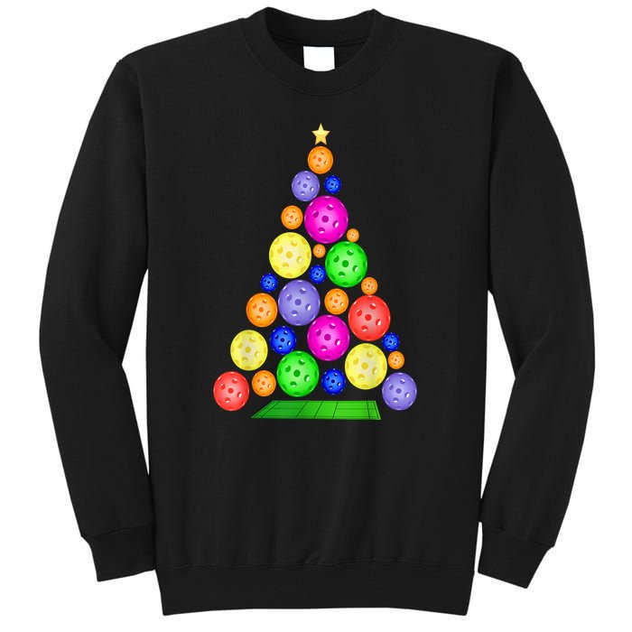 Pickleball Christmas Tree Sport Gift Tall Sweatshirt