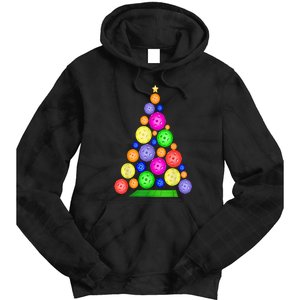 Pickleball Christmas Tree Sport Gift Tie Dye Hoodie