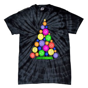 Pickleball Christmas Tree Sport Gift Tie-Dye T-Shirt