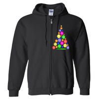 Pickleball Christmas Tree Sport Gift Full Zip Hoodie