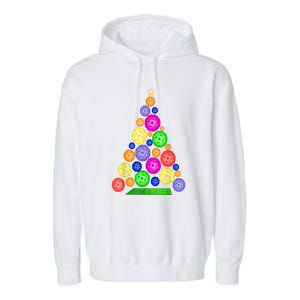 Pickleball Christmas Tree Sport Gift Garment-Dyed Fleece Hoodie