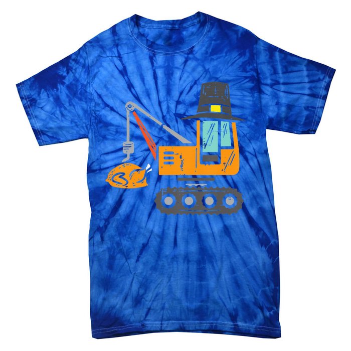 Pilgrim Crane Turkey Thanksgiving Truck Tie-Dye T-Shirt