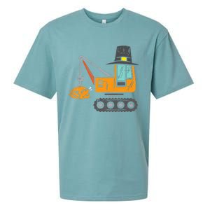 Pilgrim Crane Turkey Thanksgiving Truck Sueded Cloud Jersey T-Shirt