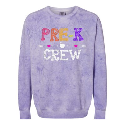 Prek Crew Teacher Funny First Day Of School Gift Colorblast Crewneck Sweatshirt