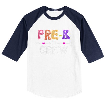 Prek Crew Teacher Funny First Day Of School Gift Baseball Sleeve Shirt