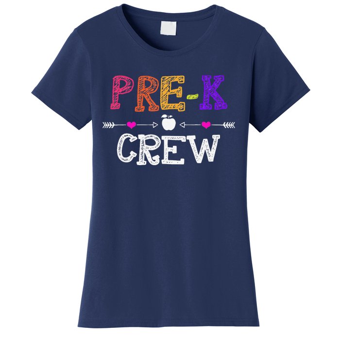 Prek Crew Teacher Funny First Day Of School Gift Women's T-Shirt