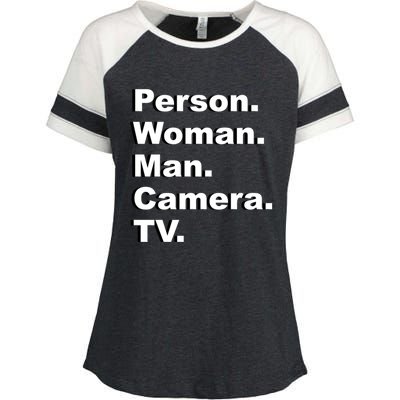 Person Camera Tv Trump Biden 2020 Gift Enza Ladies Jersey Colorblock Tee