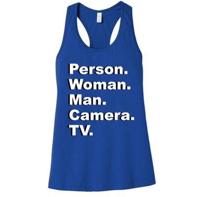 Person Camera Tv Trump Biden 2020 Gift Women's Racerback Tank