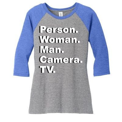 Person Camera Tv Trump Biden 2020 Gift Women's Tri-Blend 3/4-Sleeve Raglan Shirt