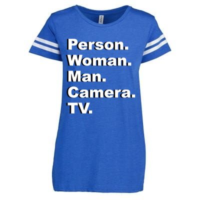 Person Camera Tv Trump Biden 2020 Gift Enza Ladies Jersey Football T-Shirt