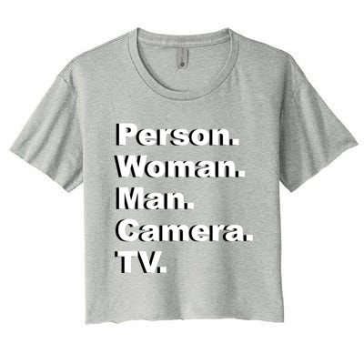 Person Camera Tv Trump Biden 2020 Gift Women's Crop Top Tee