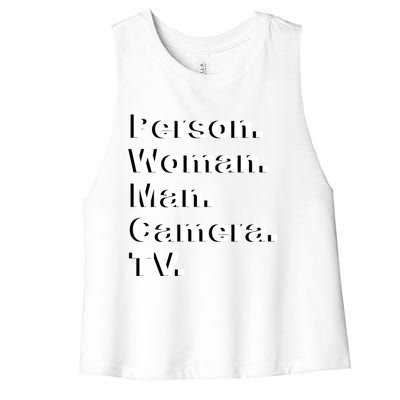 Person Camera Tv Trump Biden 2020 Gift Women's Racerback Cropped Tank