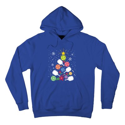 Pickleball Christmas Tree Santa Pickleball Xmas Lights Cute Gift Hoodie