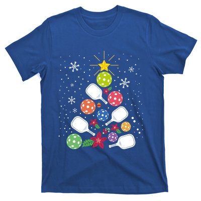 Pickleball Christmas Tree Santa Pickleball Xmas Lights Cute Gift T-Shirt