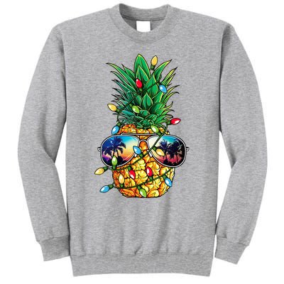 Pineapple Christmas Tree Lights Xmas Women Sunglasses Tall Sweatshirt