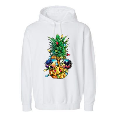 Pineapple Christmas Tree Lights Xmas Women Sunglasses Garment-Dyed Fleece Hoodie