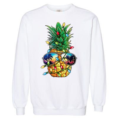 Pineapple Christmas Tree Lights Xmas Women Sunglasses Garment-Dyed Sweatshirt