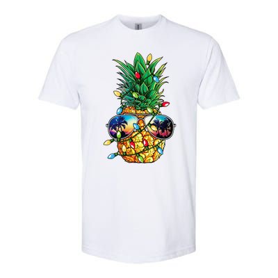 Pineapple Christmas Tree Lights Xmas Women Sunglasses Softstyle CVC T-Shirt