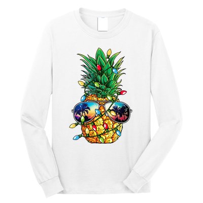 Pineapple Christmas Tree Lights Xmas Women Sunglasses Long Sleeve Shirt