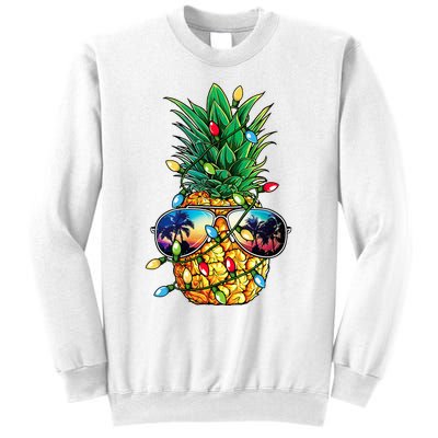 Pineapple Christmas Tree Lights Xmas Women Sunglasses Sweatshirt