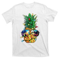 Pineapple Christmas Tree Lights Xmas Women Sunglasses T-Shirt