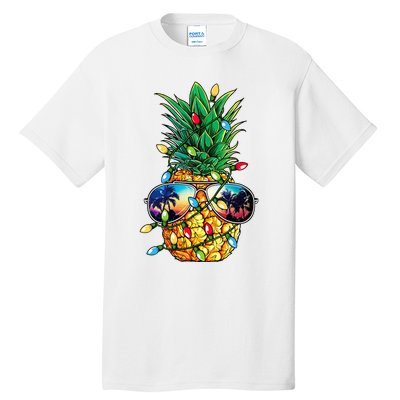 Pineapple Christmas Tree Lights Xmas Women Sunglasses Tall T-Shirt