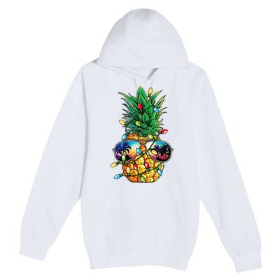 Pineapple Christmas Tree Lights Xmas Women Sunglasses Premium Pullover Hoodie