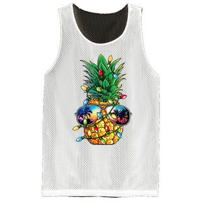 Pineapple Christmas Tree Lights Xmas Women Sunglasses Mesh Reversible Basketball Jersey Tank