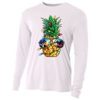 Pineapple Christmas Tree Lights Xmas Women Sunglasses Cooling Performance Long Sleeve Crew