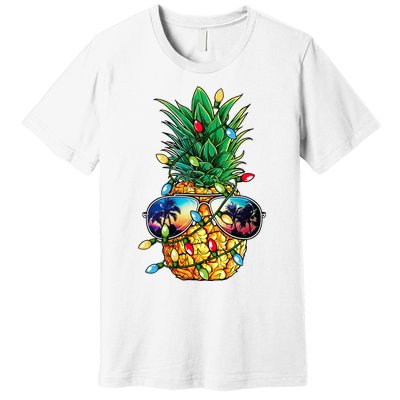 Pineapple Christmas Tree Lights Xmas Women Sunglasses Premium T-Shirt