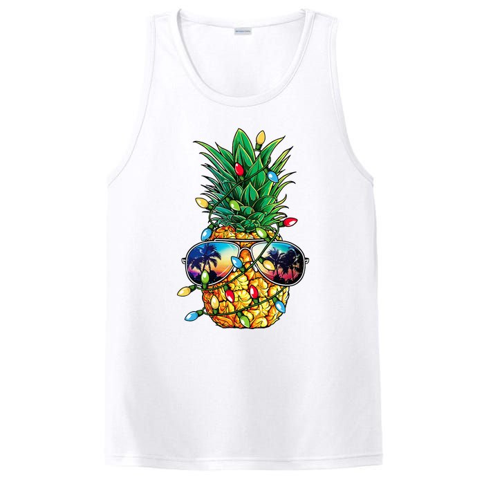 Pineapple Christmas Tree Lights Xmas Women Sunglasses PosiCharge Competitor Tank