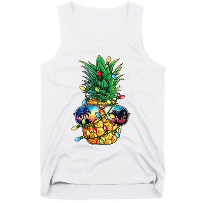 Pineapple Christmas Tree Lights Xmas Women Sunglasses Tank Top