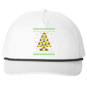 Pickleball Christmas Tree Ugly Sweater Santa Pickleball Xmas Gift Snapback Five-Panel Rope Hat