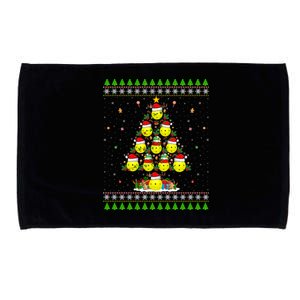 Pickleball Christmas Tree Ugly Sweater Santa Pickleball Xmas Gift Microfiber Hand Towel