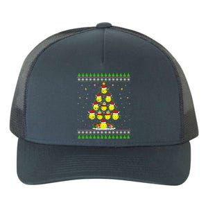 Pickleball Christmas Tree Ugly Sweater Santa Pickleball Xmas Gift Yupoong Adult 5-Panel Trucker Hat