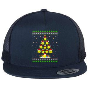 Pickleball Christmas Tree Ugly Sweater Santa Pickleball Xmas Gift Flat Bill Trucker Hat