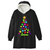 Pickleball Christmas Tree Santa Pickleball X Mas Lights Hooded Wearable Blanket