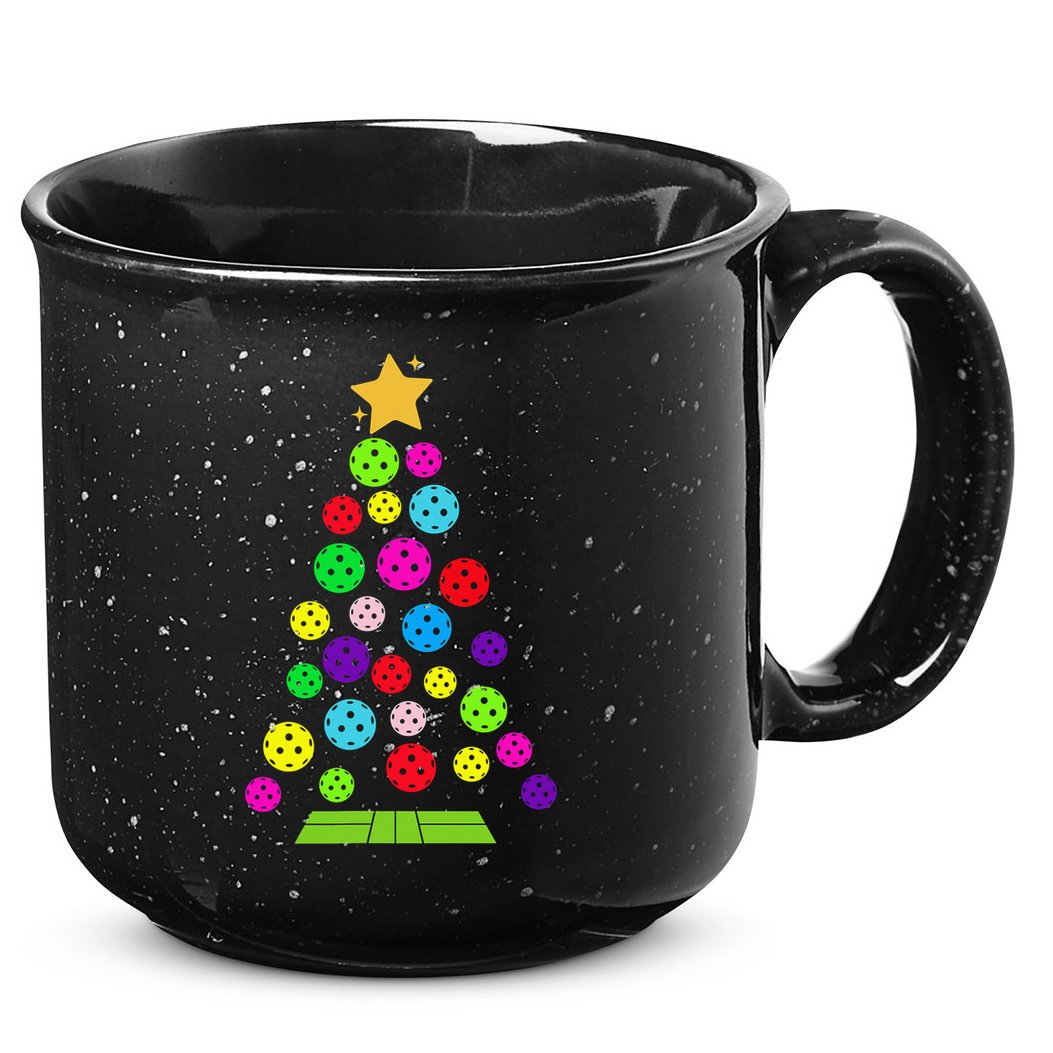 Pickleball Christmas Tree Santa Pickleball X Mas Lights 15oz Campfire Ceramic Mug