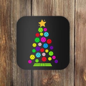 Pickleball Christmas Tree Santa Pickleball X Mas Lights Coaster