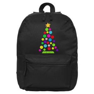 Pickleball Christmas Tree Santa Pickleball X Mas Lights 16 in Basic Backpack