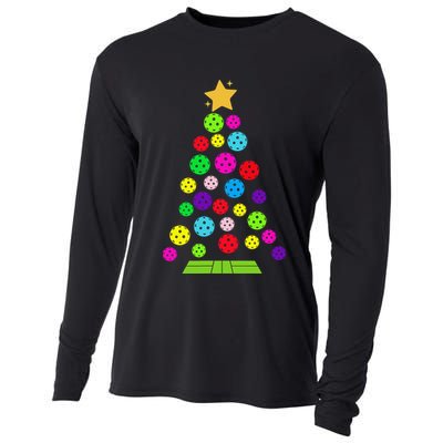 Pickleball Christmas Tree Santa Pickleball X Mas Lights Cooling Performance Long Sleeve Crew