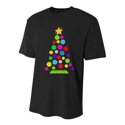 Pickleball Christmas Tree Santa Pickleball X Mas Lights Youth Performance Sprint T-Shirt
