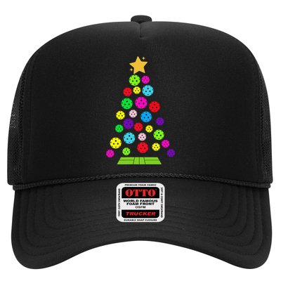 Pickleball Christmas Tree Santa Pickleball X Mas Lights Trucker Hat