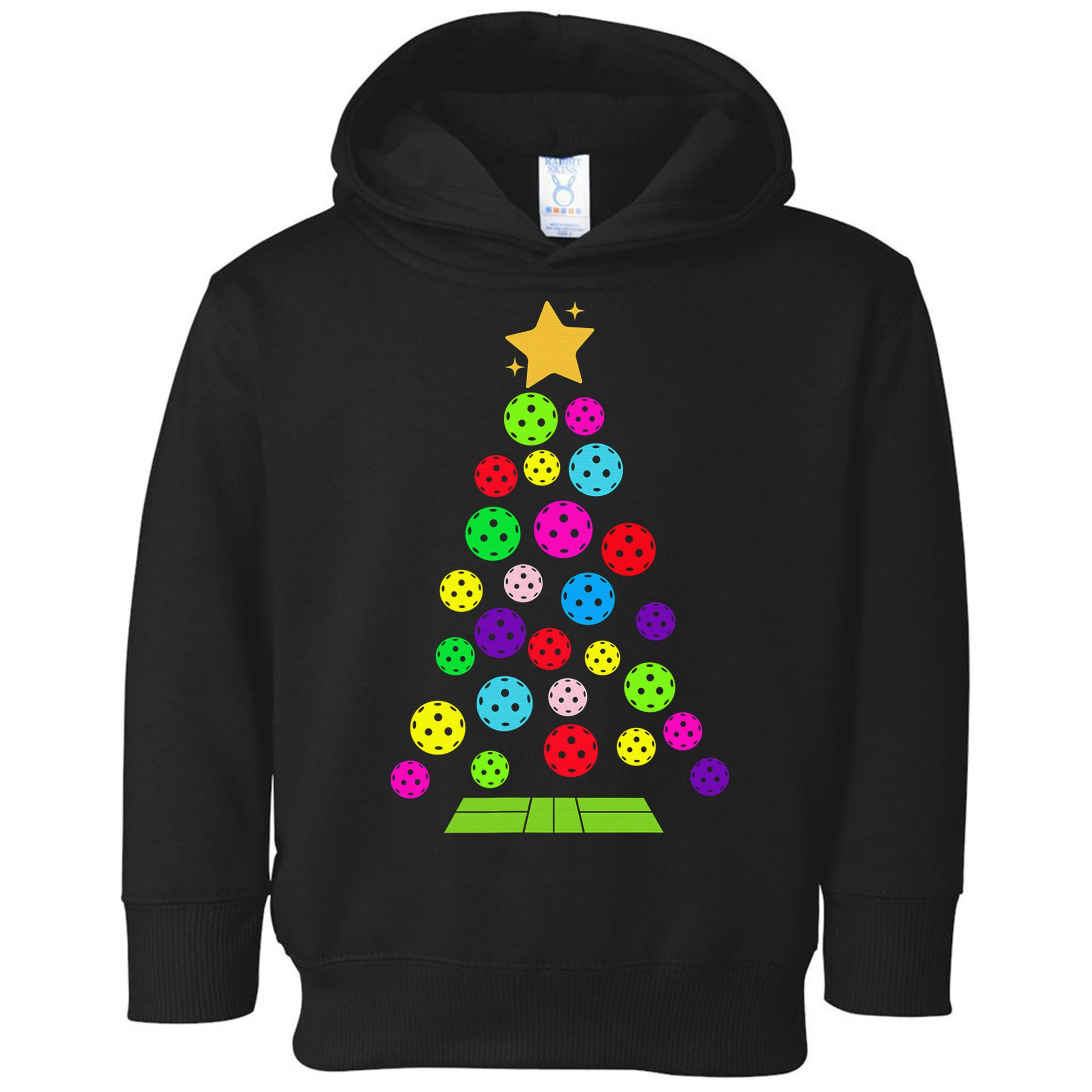 Pickleball Christmas Tree Santa Pickleball X Mas Lights Toddler Hoodie